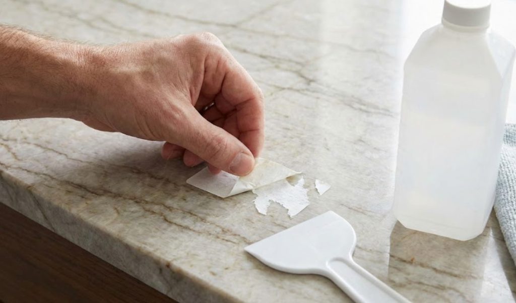 طریقه کندن برچسب از روی سنگ و سرامیک بدون لک