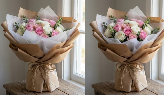 آموزش پیچیدن دسته گل با کاغذ کادو به سبک پینترستی (مرحله به مرحله)